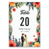 Numéro De Table Élégant Jardin Floral Mariée et Mariage d'été (Par défaut)