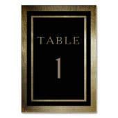 Numéro De Table Elégant Jour Gold & Noir Mariage vertical (Par défaut)