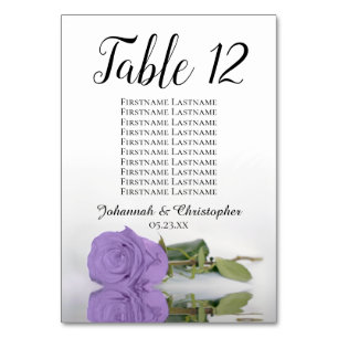 Numéro De Table Élégant Lavande violet Rose siège Mariage graphiqu