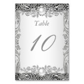 Numéro de Table Elégant Léopard Argent Perle (Dos)
