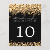 Numéro de table élégant lumières dorées (Devant)