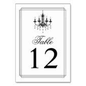 Numéro De Table Élégant lustre noir blanc Vieux mariage argent (Par défaut)