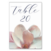 Numéro De Table Élégant Magnolia Mariage rose et blanc (Dos)