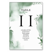 Numéro De Table Élégant mariage aquarelle de verdure d'eucalyptus (Par défaut)