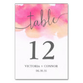 Numéro De Table Elégant Mariage Aquarelle rose Peach (Par défaut)