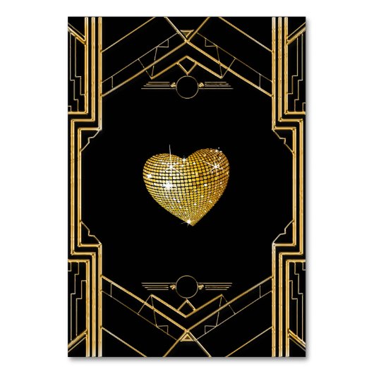 Numéro De Table Élégant Mariage Art Déco Gatsby (Dos)