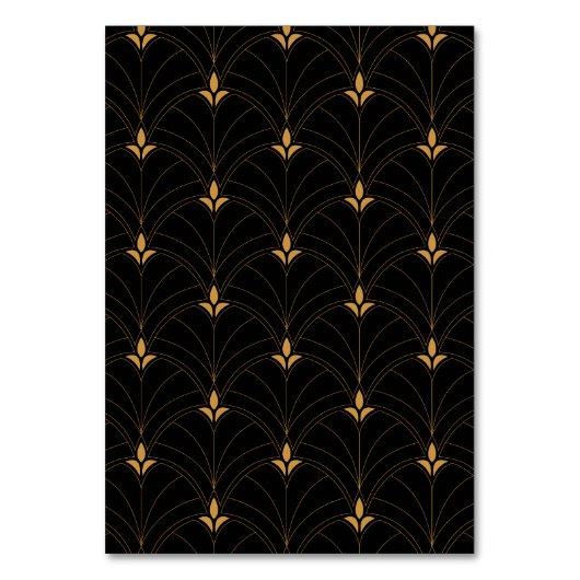 Numéro De Table Elégant Mariage Art déco noir et or (Dos)