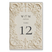 Numéro De Table Élégant Mariage baroque (Dos)