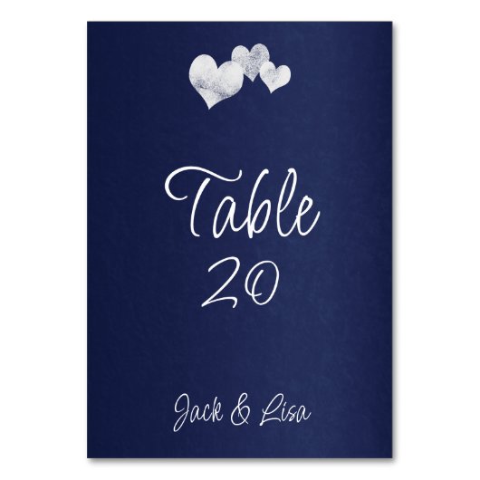 Numéro De Table Élégant Mariage blanc de la marine (Par défaut)