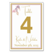 Numéro De Table Élégant Mariage blanc et or