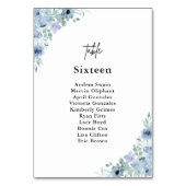 Numéro De Table Elégant Mariage bleu bleu bleu bleu floral (Par défaut)