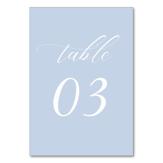Numéro De Table Elégant Mariage bleu Dusty (Par défaut)