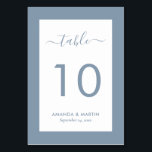Numéro De Table Elégant Mariage bleu Dusty<br><div class="desc">Elégant bleu bleu mariage numéros de table. Personnalisez facilement en ligne. Objets correspondants disponibles pour compléter cette carte de numéro de table mariage moderne.</div>