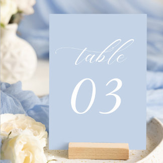 Numéro De Table Elégant Mariage bleu Dusty