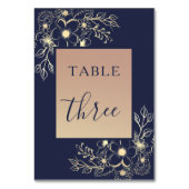 Numéro De Table Élégant Mariage bleu et or de la marine Numéro de (Par défaut)