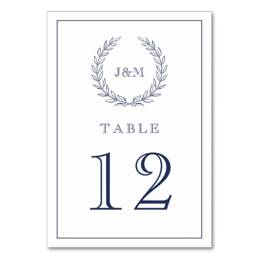 Numéro De Table Élégant Mariage bleu marine (Par défaut)