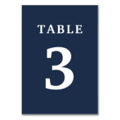 Numéro De Table Élégant Mariage bleu marine Numéro de tableau (Dos)