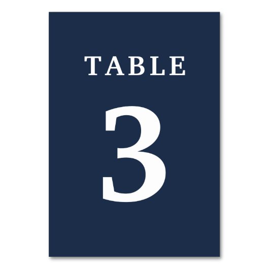 Numéro De Table Élégant Mariage bleu marine Numéro de tableau (Par défaut)