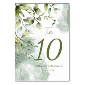 Numéro De Table Élégant Mariage botanique Eucalyptus Foliage (Dos)