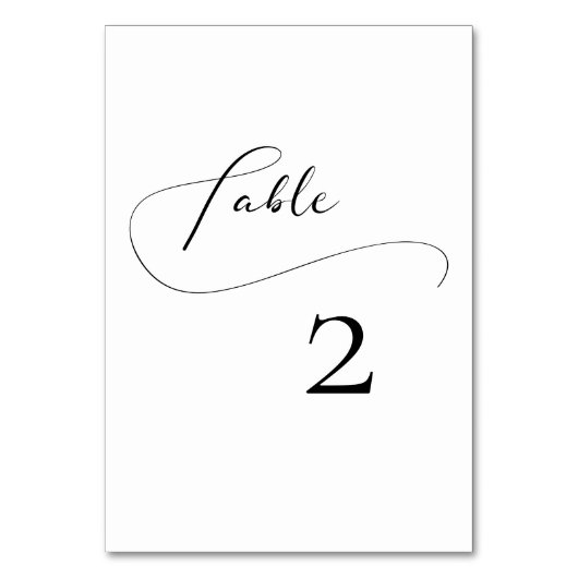 Numéro De Table Élégant mariage calligraphie romantique (Par défaut)