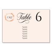 Numéro De Table Élégant mariage calligraphie script scintillement  (Devant)
