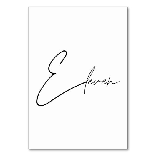 Numéro De Table Élégant Mariage calligraphique Tableau 11 Numéro d (Par défaut)