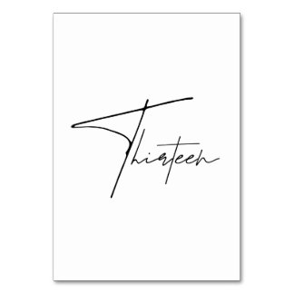 Numéro De Table Élégant Mariage calligraphique Tableau 13 Numéro d