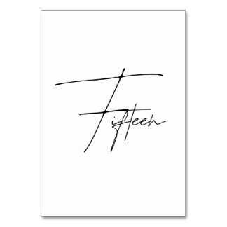 Numéro De Table Élégant Mariage calligraphique Tableau 15 Numéro d