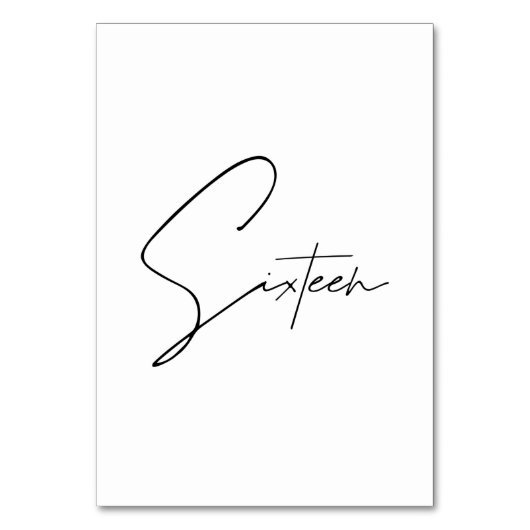 Numéro De Table Élégant Mariage calligraphique Tableau 16 Numéro d (Par défaut)