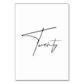 Numéro De Table Élégant Mariage calligraphique Tableau 20 Numéro d (Dos)
