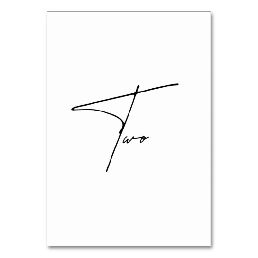 Numéro De Table Élégant Mariage calligraphique Tableau 2 Numéro de (Par défaut)