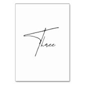 Numéro De Table Élégant Mariage calligraphique Tableau 3 Numéro de (Dos)