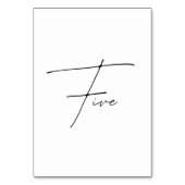 Numéro De Table Élégant Mariage calligraphique Tableau 5 Numéro de (Dos)