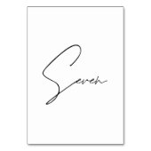 Numéro De Table Élégant Mariage calligraphique Tableau 7 Numéro de (Dos)