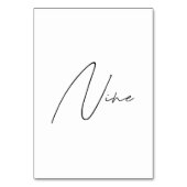 Numéro De Table Élégant Mariage calligraphique Tableau 9 Numéro de (Dos)