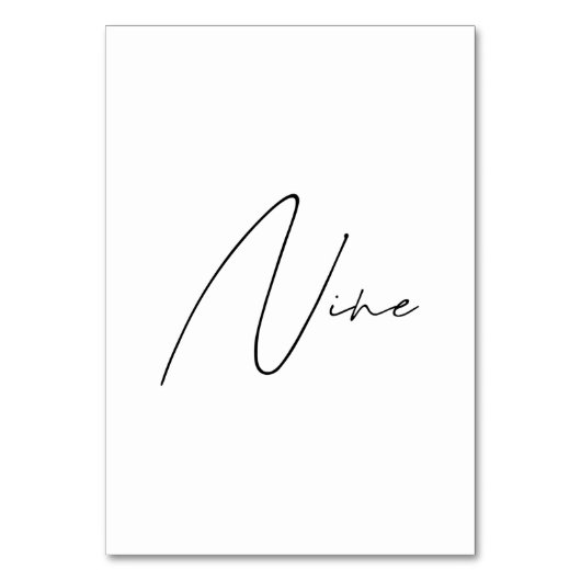 Numéro De Table Élégant Mariage calligraphique Tableau 9 Numéro de (Par défaut)
