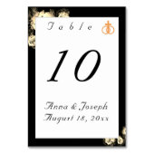 Numéro De Table Élégant Mariage catholique Rose (Dos)
