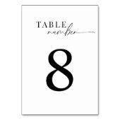Numéro De Table Élégant Mariage classique noir et blanc (Dos)