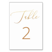 Numéro De Table Elégant mariage classique or. Script simple (Dos)