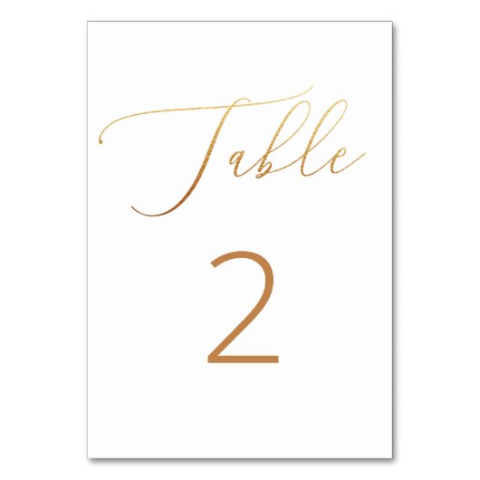 Numéro De Table Elégant mariage classique or. Script simple (Par défaut)