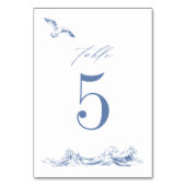 Numéro De Table Élégant Mariage Côté Mer Chic Bleu (Par défaut)