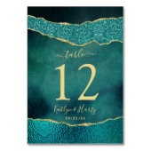 Numéro De Table Élégant Mariage d'âge Turquoise & Or (Par défaut)
