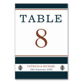 Numéro De Table Élégant Mariage d'Ancre bleu marine (Par défaut)