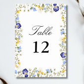 Numéro De Table Élégant Mariage d'aquarelle fleurie d'automne