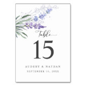 Numéro De Table Élégant Mariage d'aquarelle florale de lavande (Par défaut)