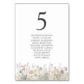 Numéro De Table Élégant Mariage d'aquarelle florale Fleur sauvage (Par défaut)