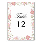 Numéro De Table Élégant Mariage d'aquarelle rose d'automne (Par défaut)