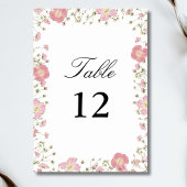 Numéro De Table Élégant Mariage d'aquarelle rose d'automne
