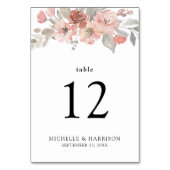 Numéro De Table Élégant Mariage d'aquarelle rose pâle (Par défaut)
