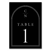 Numéro De Table Élégant Mariage d'arc Monogram moderne (Dos)